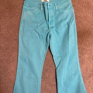 Chic Turquoise Flare Jeans